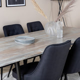 Jídelní stůl Jepara - 250*100*H76 - Šedá /Černá+Velvetová luxusní jídelní židle - Černé nohy - Černá Fabric_6