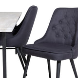 Jídelní stůl Jepara - 250*100*H76 - Šedá /Černá+Velvetová luxusní jídelní židle - Černé nohy - Černá Fabric_6