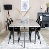 Jídelní stůl Jepara - 250*100*H76 - Šedá /Černá+Polar Plastová jídelní židle - Černé nohy / Černý Plast_6