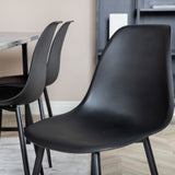 Jídelní stůl Jepara - 250*100*H76 - Šedá /Černá+Polar Plastová jídelní židle - Černé nohy / Černý Plast_6