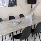 Jídelní stůl Jepara - 250*100*H76 - Šedá /Černá+Polar Plastová jídelní židle - Černé nohy / Černý Plast_6