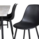 Jídelní stůl Jepara - 250*100*H76 - Šedá /Černá+Polar Plastová jídelní židle - Černé nohy / Černý Plast_6