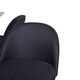 Jídelní stůl Estelle 140*90 - Bílá / Černá + Sametová jídelní židle - Černé nohy - Černá Fabric_4