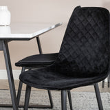 Jídelní stůl Estelle 140*90 - Bílá / Černá + Polar Diamond Jídelní židle - Černé nohy - Black Velvet_4