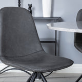 Razzia Jídelní stůl ø106cm - Šedá / Černá + Polar Jídelní židle s funkcí Spin - černá Nohy - Černá PU - Černá Stitches_4