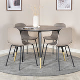 Jídelní stůl Dipp - 115 cm - Černá / Černá mosaz + Arktická jídelní židle - Černé nohy - Khaki Plast_4