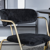 Jídelní stůl Dipp - 115 cm - Černá / Černá mosaz + křeslo Arrow - Mosazné nohy - Black Velvet_4