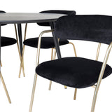 Jídelní stůl Dipp - 115 cm - Černá / Černá mosaz + křeslo Arrow - Mosazné nohy - Black Velvet_4