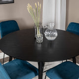 Jídelní stůl Dipp - 115 cm - Černá dýha / Celé černé nohy + Jídelní židle Muce - Černé nohy - Blue Velvet_4