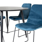 Jídelní stůl Dipp - 115 cm - Černá dýha / Celé černé nohy + Jídelní židle Muce - Černé nohy - Blue Velvet_4