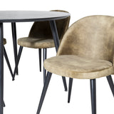 Jídelní stůl Dipp - 115 cm - Černá dýha / Celé černé nohy +Velvet Jídelní Chiar - Černé nohy - Dusty Green Velvet_4