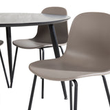 Jídelní stůl Dipp - 115 cm - Černá dýha / Celé černé nohy + Jídelní židle Arctic - Černé nohy - Khaki Plast_4