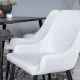 Jídelní stůl Dipp - 180*90cm - Černá / Černá mosaz+Plaza Jídelní židle - Černé nohy - Světle šedá Fabric_6