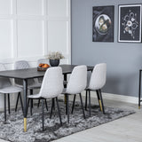 Jídelní stůl Dipp - 180*90cm - Černá / Černá mosaz + Polar Diamond Jídelní židle - Černé nohy - Šedá látka_6