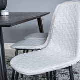 Jídelní stůl Dipp - 180*90cm - Černá / Černá mosaz + Polar Diamond Jídelní židle - Černé nohy - Šedá látka_6