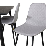 Jídelní stůl Dipp - 180*90cm - Černá / Černá mosaz + Polar Diamond Jídelní židle - Černé nohy - Šedá látka_6
