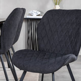 Jídelní stůl Dipp - 180*90cm - Černá dýha / celé černé nohy + Jídelní židle Gemma - Černé nohy - Black Fabric_6