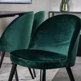 Jídelní stůl Dipp - 180*90cm - Černá dýha / celé černé nohy + Sametová jídelní židle - Zelená / Černá_6