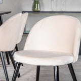 Jídelní stůl Dipp - 180*90cm - Černá dýha / celé černé nohy + Sametová jídelní židle - Béžová / Černá_6