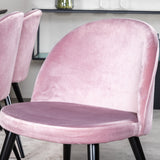 Jídelní stůl Dipp - 180*90cm - Černá dýha / celé černé nohy + Sametová jídelní židle - Růžová / Černá_6