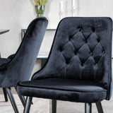 Jídelní stůl Dipp - 180*90cm - Černá dýha / celé černé nohy + Jídelní židle Velvet Deluxe - Černá / Black_6