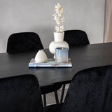 Jídelní stůl Dipp - 180*90cm - Černá dýha / celé černé nohy + Jídelní židle Polar Diamond - Černé nohy - Black Velvet_6