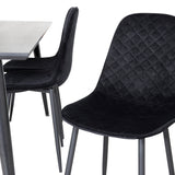 Jídelní stůl Dipp - 180*90cm - Černá dýha / celé černé nohy + Jídelní židle Polar Diamond - Černé nohy - Black Velvet_6