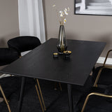 Jídelní stůl Dipp - 120 cm - Černá dýha - Černé nohy š. Mosazné křeslo dipp+Arrow - Mosazné nohy - Black Velvet_4