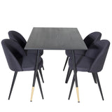 Jídelní stůl Dipp - 120 cm - Černá dýha - Černé nohy š. Mosazný dipp+Velvet Jídelní Chiar - Černé nohy- Black Fabric_4