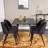 Jídelní stůl Dipp - 120 cm - Černá dýha - Černé nohy š. Mosazný dipp+Velvet Jídelní Chiar - Černé nohy- Black Fabric_4