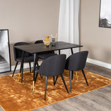 Jídelní stůl Dipp - 120 cm - Černá dýha - Černé nohy š. Mosazný dipp+Velvet Jídelní Chiar - Černé nohy- Black Fabric_4