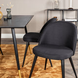 Jídelní stůl Dipp - 120 cm - Černá dýha - Černé nohy š. Mosazný dipp+Velvet Jídelní Chiar - Černé nohy- Black Fabric_4