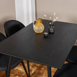 Jídelní stůl Dipp - 120 cm - Černá dýha - Černé nohy š. Mosazný dipp+Velvet Jídelní Chiar - Černé nohy- Black Fabric_4