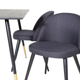 Jídelní stůl Dipp - 120 cm - Černá dýha - Černé nohy š. Mosazný dipp+Velvet Jídelní Chiar - Černé nohy- Black Fabric_4