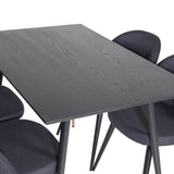 Jídelní stůl Dipp - 120 cm - Černá dýha - Černé nohy š. Mosazný dipp+Velvet Jídelní Chiar - Černé nohy- Black Fabric_4