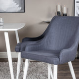 Polar Jídelní stůl 120 cm - Bílá Bílá+Jídelní židle Plaza - Bílé Nohy - Modrá Fabric_4