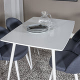 Jídelní stůl Polar 120 cm - Bílá Bílá+Velvet Jídelní Chiar - Bílé nohy - Modrá Fabric_4