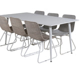 Jídelní stůl Polar 180 cm - Bílá deska / Bílé nohy+Cirebon Jídelní židle - White Wash_6