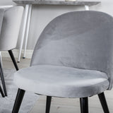 Jídelní stůl Polar 180 cm - Bílá deska / Bílé nohy + Sametová jídelní židle - Světle šedá / Černá_6