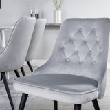 Jídelní stůl Polar 180 cm - Bílá deska / Bílé nohy + Jídelní židle Velvet Deluxe - Světle šedá / Černá_6
