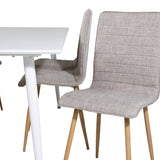 Polar Jídelní stůl 180 cm - Bílá deska / Bílé nohy+Windu Lyx Jídelní židle - Světle šedá / Dub_6