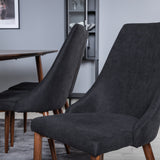 Jídelní stůl Polar 180 cm - Ořechová deska - Ořechové nohy+Jídelní židle Leon - Ořechové nohy - Černá Fabric_6