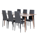 Jídelní stůl Polar 180 cm - Ořechová deska - Ořechové nohy+Slim High Back Jídelní židle - Černé nohy - Černá PU_6