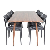 Jídelní stůl Polar 180 cm - Ořechová deska - Ořechové nohy + Jídelní židle Polly - Černá / Černá _6