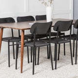 Jídelní stůl Polar 180 cm - Ořechová deska - Ořechové nohy + Jídelní židle Polly - Černá / Černá _6