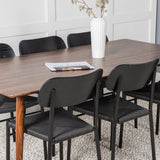 Jídelní stůl Polar 180 cm - Ořechová deska - Ořechové nohy + Jídelní židle Polly - Černá / Černá _6