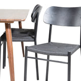 Jídelní stůl Polar 180 cm - Ořechová deska - Ořechové nohy + Jídelní židle Polly - Černá / Černá _6