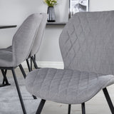 Jídelní stůl Marina - černá deska / černé nohy + jídelní židle Gemma - černé nohy - šedá látka_6