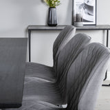 Jídelní stůl Marina - černá deska / černé nohy + jídelní židle Gemma - černé nohy - šedá látka_6