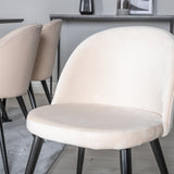 Jídelní stůl Marina - černá deska / černé nohy + sametová jídelní židle - béžová / černá_6